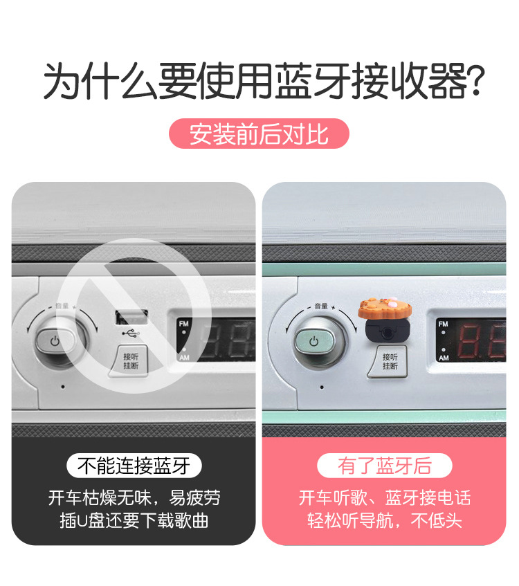 Wuling Hongguang Mini Ev Car Bluetooth Receiver Aux Distortion-Free Sound Quality Car Interior Layout Modification