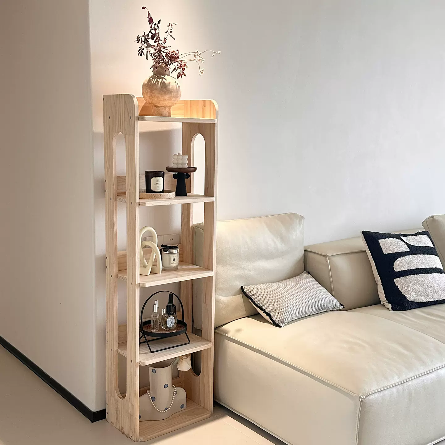 家用儿童实木书架置物架多功能书柜靠墙儿童房客厅置物架