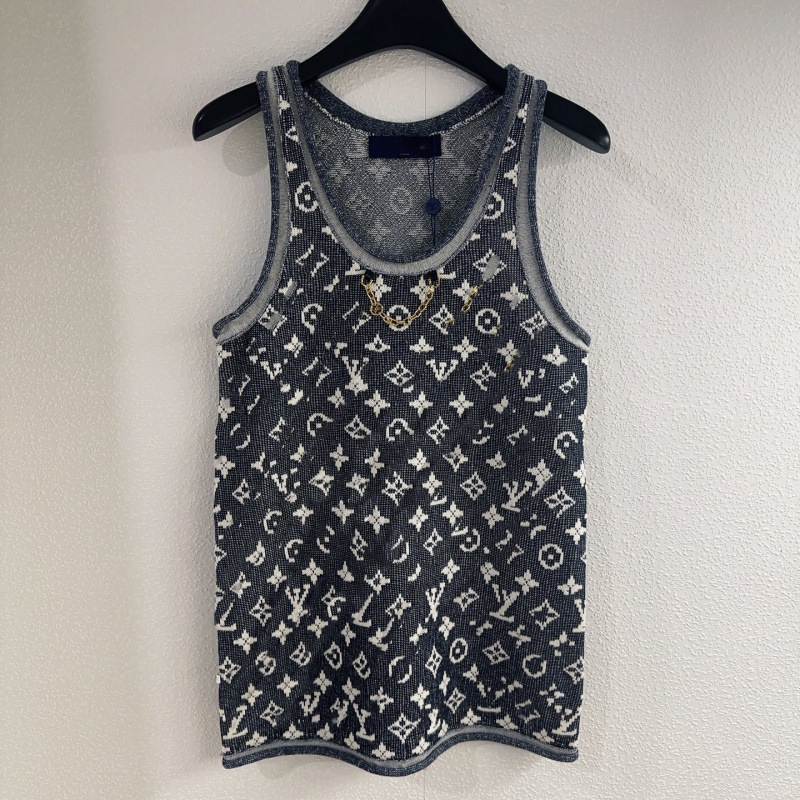 Shenzhen Nanyou High-Quality Version 2025 Spring/Summer L Brand Classic Monogram Series Round Neck Vest Knitwear Shenzhen Nanyou High-Quality Version 2025 Spring/Summer L Brand Classic Monogram Series Round Neck Vest Knitwear