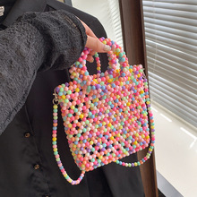 迷你果冻彩色手提包夏天2025新款森系甜美时尚小众单肩斜挎编织包