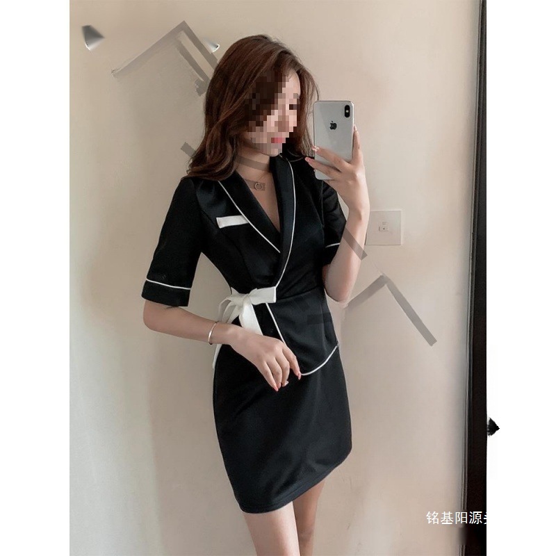 技师工作服包裙专业美容院养生会所足疗性感店技师夜场营销工服