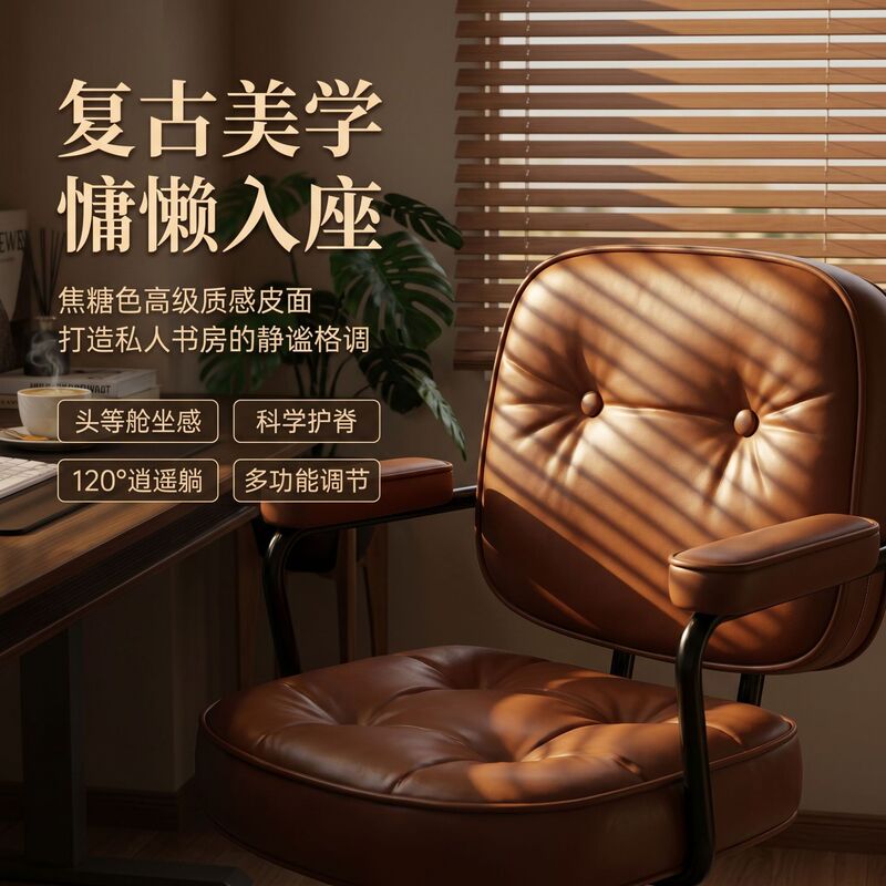 Home Chair, Nordic Light Luxury Computer Chair, Home Student Study Chair, Comfortable for Long Sitting, Study Chair, Movable Chair