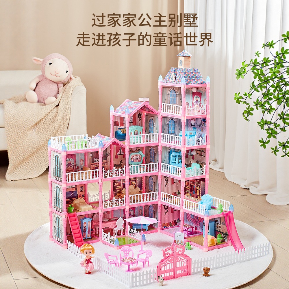 Casa de muñecas transfronterizas de la princesa, muebles de muñecas, muebles de montaje, habitaciones infantiles, niñas, Europa y América