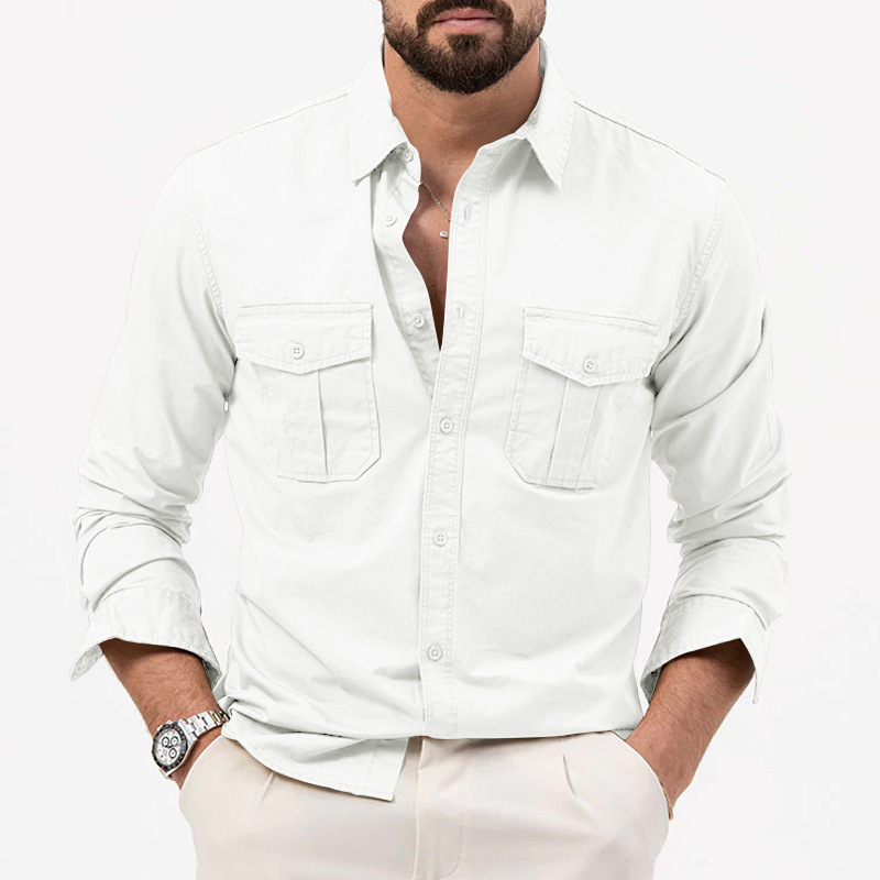 Men's Solid Color Blouse Men's Clothing display picture 6