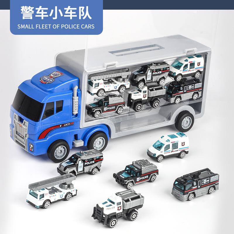 Modelo de coche de juguete para NIÑOS 2-3 años 4 bebé simulación contenedor aleación coche niño fuego ingeniería coche traje