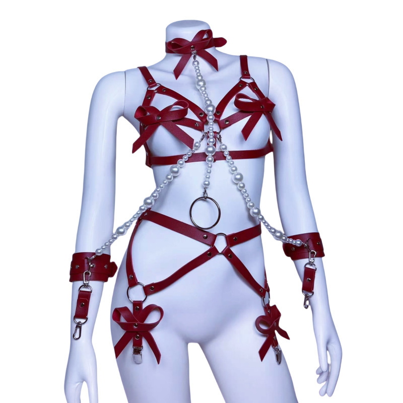 Pure Lust Style Leather Garter Belt, Abstinence Scale, Edge-Free Pearl Traction Binding Set, Butterfly Sexy Chest Strap Pure Lust Style Leather Garter Belt, Abstinence Scale, Edge-Free Pearl Traction Binding Set, Butterfly Sexy Chest Strap