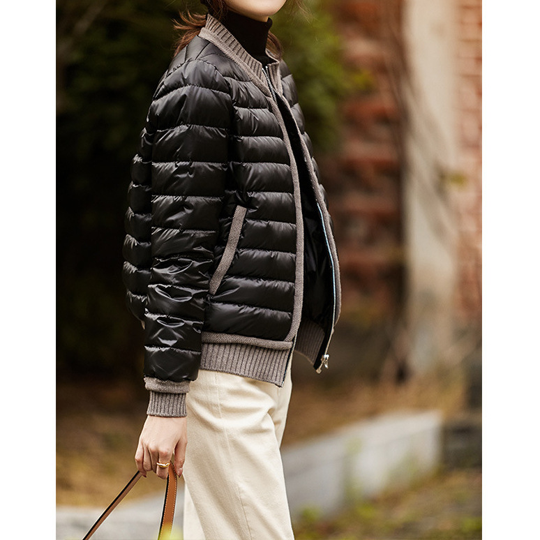 High-End 95% White Goose down Lightweight down Jacket, Baseball-Style Coat, Short Goose down Jacket for Women, Autumn and Winter Pinghu Women's Fashion