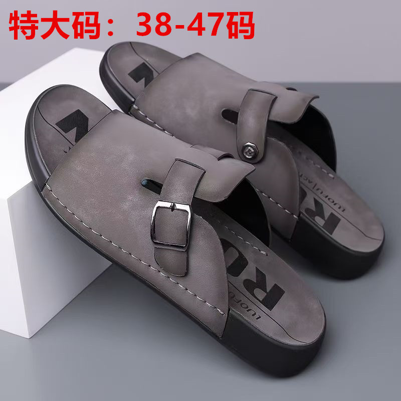 Men's Slippers Export Original Export Summer Suede Texture European and American Accessible Luxury Wettable Extra Large Size Sandals