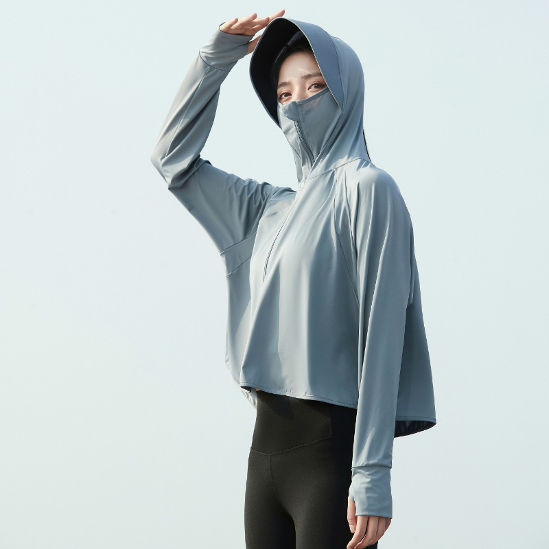 2025 屋外夏の新しいアイスシルク日焼け防止服女性の抗 UV 大きなつば通気性のあるアイスシルク日焼け防止服ジャケット|undefined