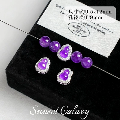 Retention Real Gold Plated Zirconium: Zərgərlik ara hissələri - bright-silver-purple-gourd-1-piece