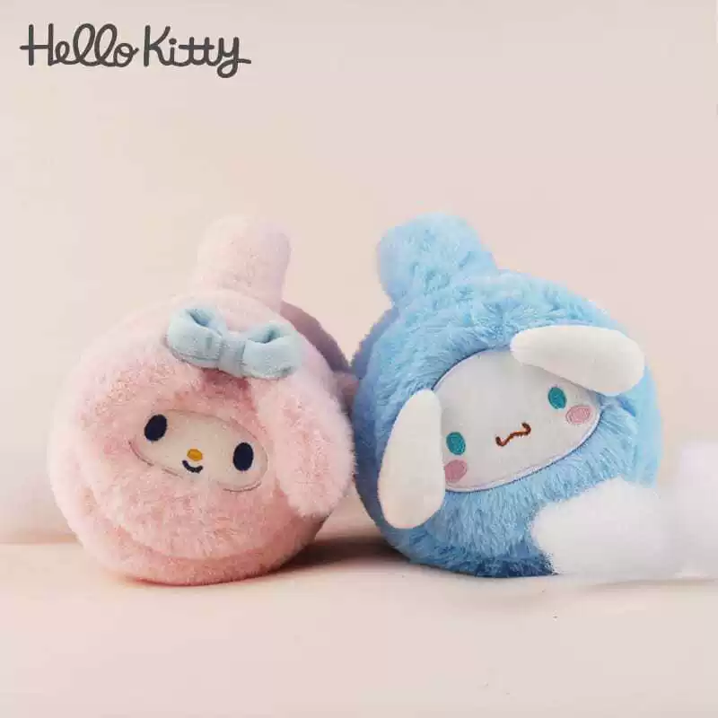Hello Kitty плюшевые тёплые наушники-уши: защита ушей и тепло, варианты Pink Melody Spot, Blue Jade Dog Spot, Yellow Pudding Dog Spot