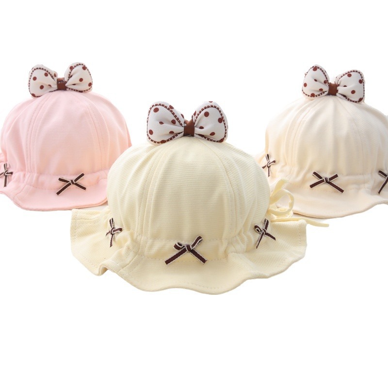 Sombrero para bebés primavera y otoño delgado bebé princesa pescador sombrero para niños pequeños sombrero protector solar para niños pequeños meses de edad fuera sombrero solar