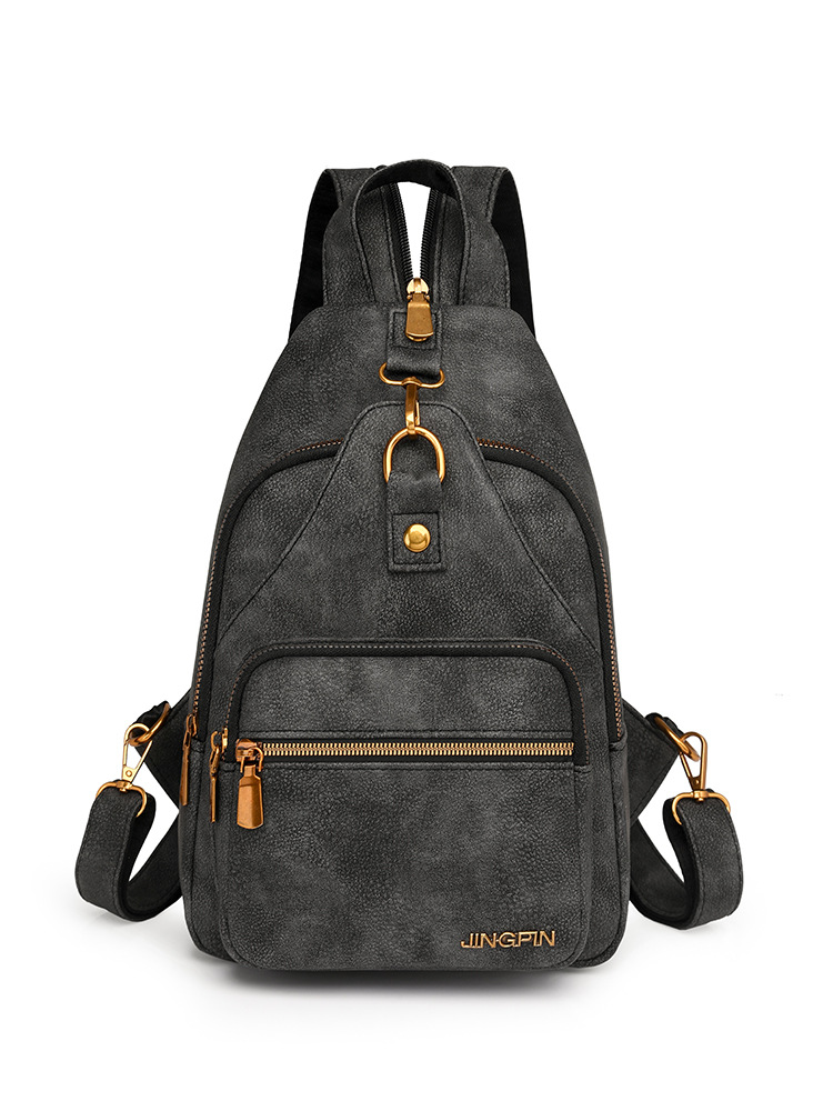 Bolso de pecho de cuero suave de nuevo estilo transfronterizo bolso de hombro de gran capacidad casual retro femenino bolso de mensajero de moda ligero