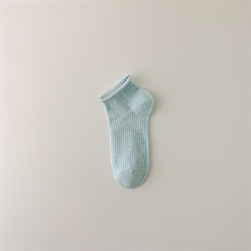Calcetines cortos para mujer primavera y verano calcetines delgados de algodón ins moda japonesa JK estilo malla todo partido suelto rizado invisible barco calcetines para mujer