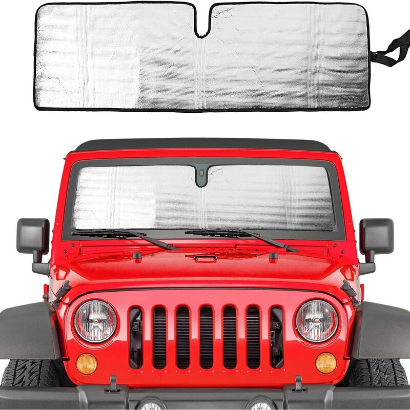Cross-border JEEP flat-type special bubble black-silver aluminum foil TJJK2 2-door 4-door car front sunshade Cross-border JEEP flat-type special bubble black-silver aluminum foil TJJK2 2-door 4-door car front sunshade