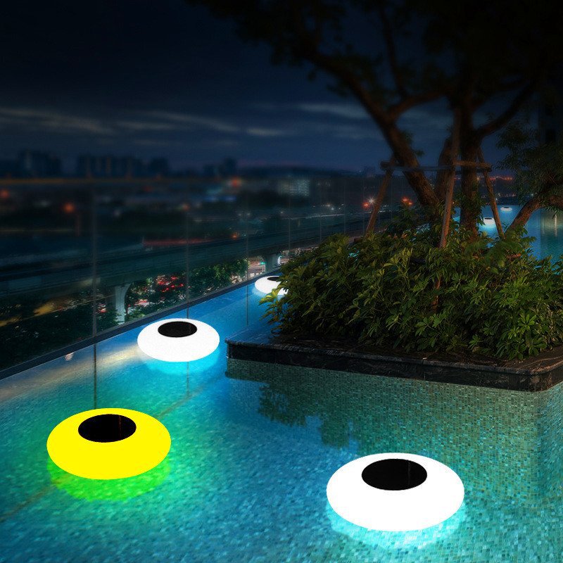 Cross border hot sale led solar flying saucer lamp outdoor waterproof lawn lamp villa swimming pool lamp water surface floating lamp