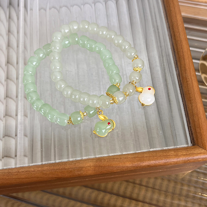 Chinoiserie Rabbit Stone Polishing Womenu0027S Bracelets