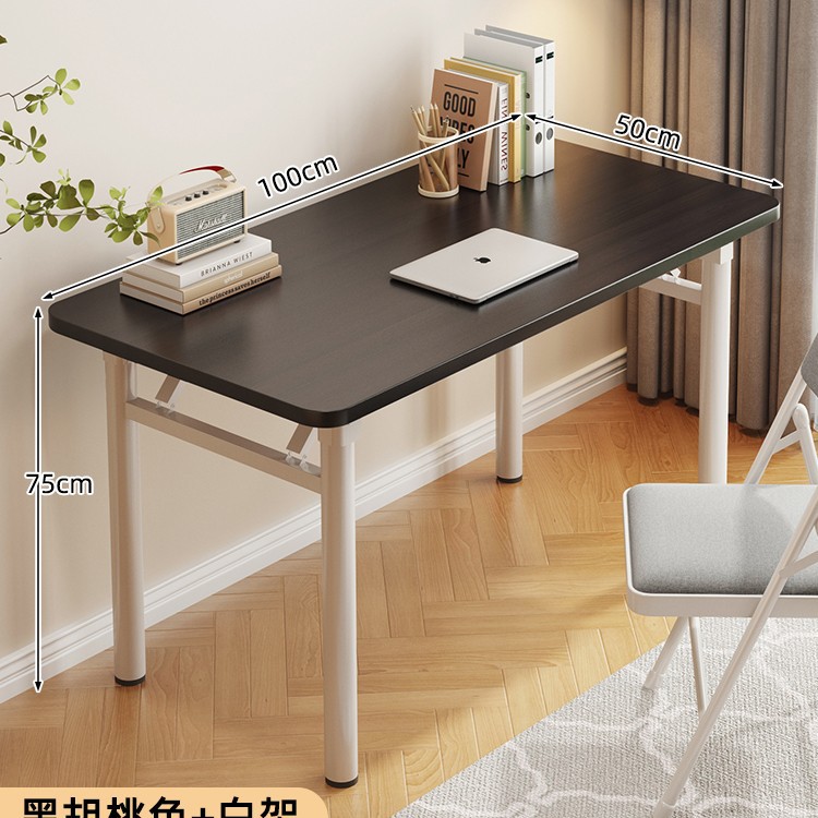 블랙월넛색상 100*50*75 (화이트 프레임 단층)
