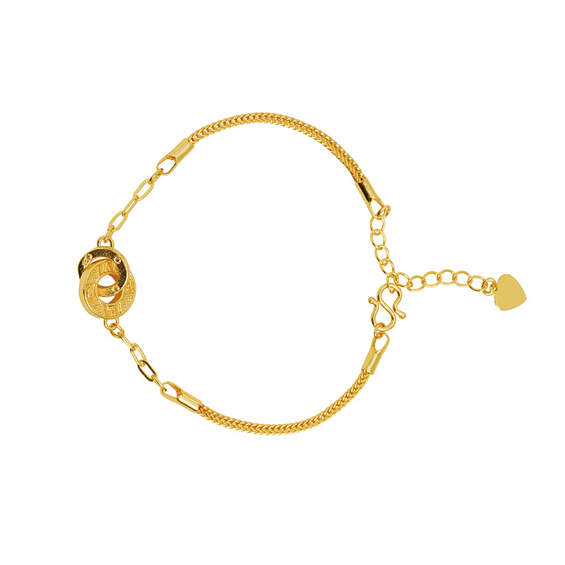 Nuevo collar de oro de arena vietnamita ligero lujoso anillo de viento entrelazado pulsera femenina de alta calidad no se desvanece joyas