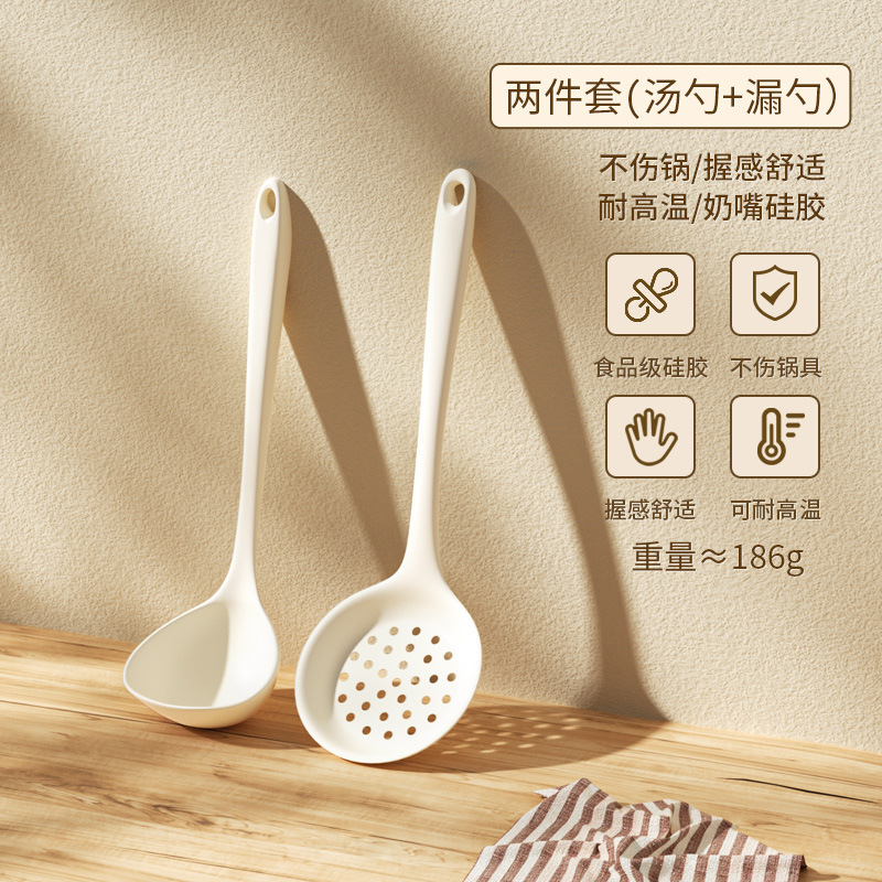 食品級シリカゲル鍋シャベルは鍋専用家庭用調理器具の高温炒め物シャベルスプーンのスプーンセットにくっつかない|undefined