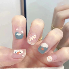 Cute Short Wear Nail Art Wholesale Matte Texture Duck Cute Nail Stickers Fake Nails Removable No Gouging Grinding