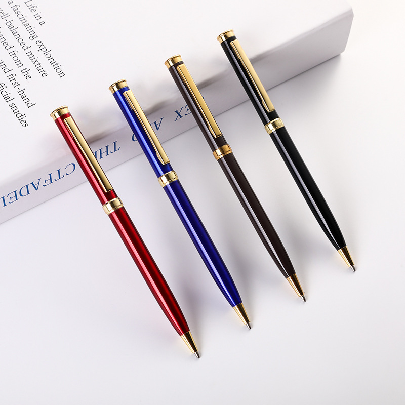 Fábrica al por mayor Metal Bolígrafo negocio firma pluma regalo pluma publicidad personalizada Logotipo de metal pluma letras