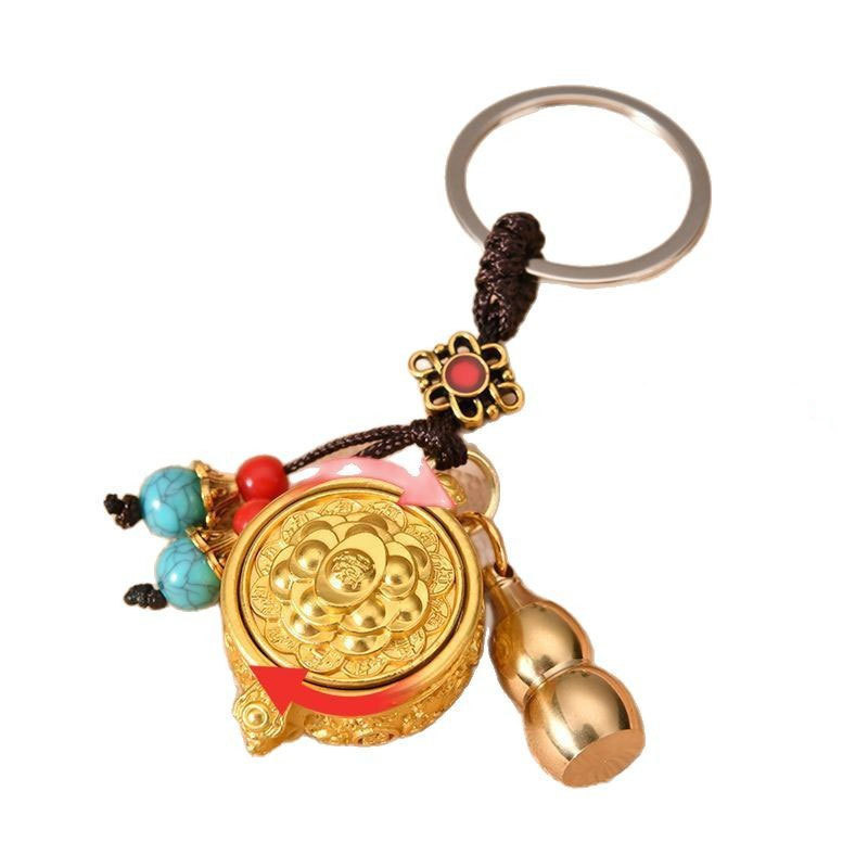 新しい星座宝の入った富のキーホルダーハンドピースレトログリーンビーズロープ幸運と富の小さなキーホルダー|undefined