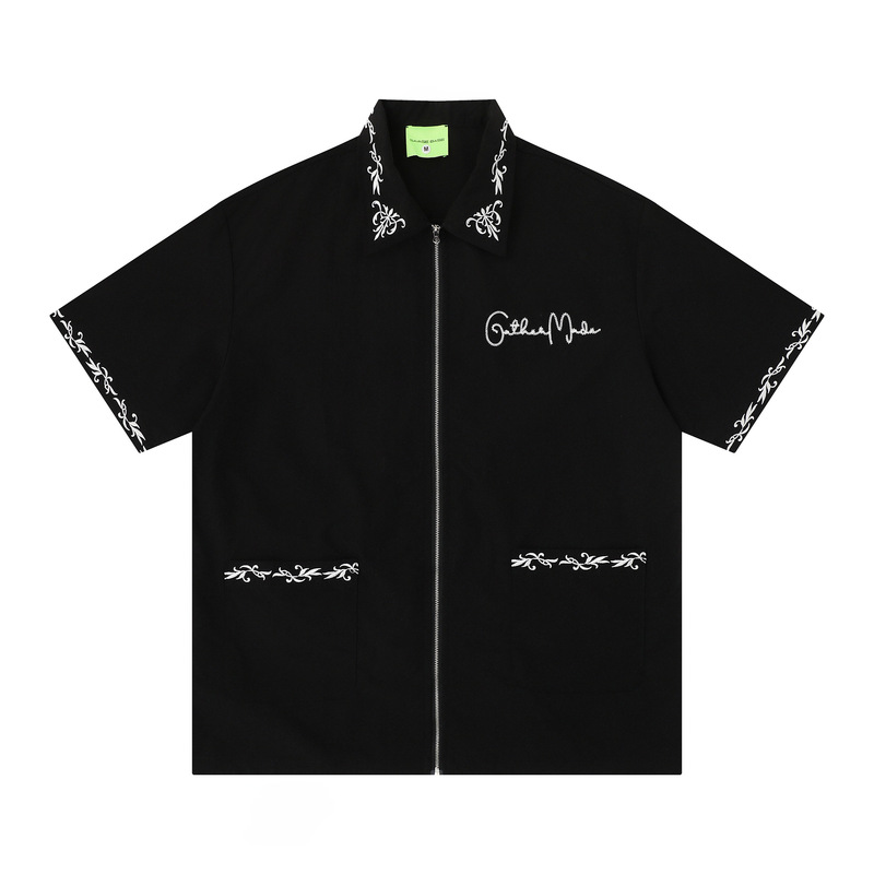 Zongchi Clothing American Retro Simple Zipper Line Drawing Print Loose Casual Versatile Unisex Summer Short Sleeve T-Shirt Zongchi Clothing American Retro Simple Zipper Line Drawing Print Loose Casual Versatile Unisex Summer Short Sleeve T-Shirt