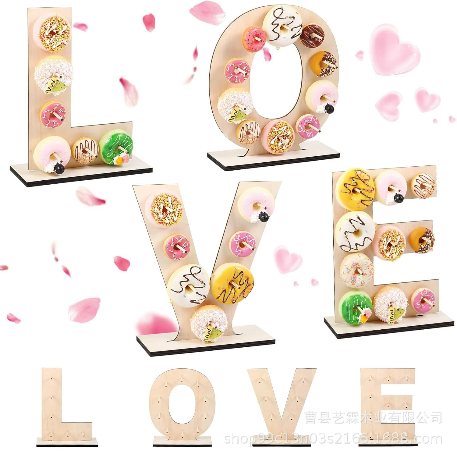 Деревянные пончики подставки любовные табло стены День Святого Валентина вечеринка праздничный десертный стол украшение