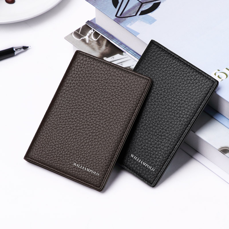 Emperor Paul Genuine Leather Card Holder Ultra-Thin Mini Driver's License Holder for Men Compact Card Holder Multi-Card Slot Card Case Coin Purse