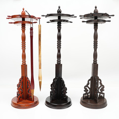 Factory direct supply black sandalwood, red sandalwood, chicken wing wood double rotating circular calligraphy brush holder for calligraphy, painting, stationery, office decoration