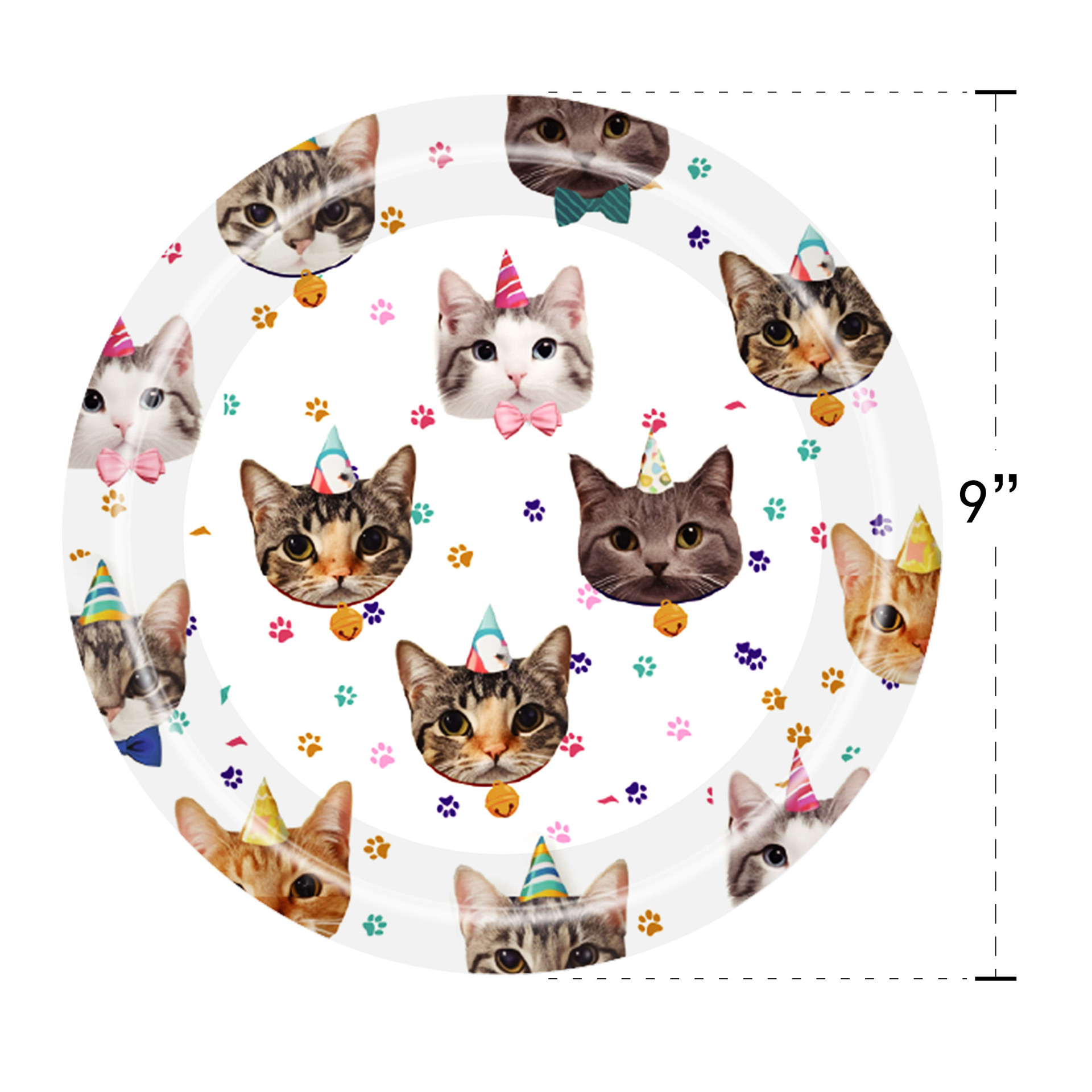 Nuevo estilo transfronterizo mascota gato gato tema tres gatos gato juego de vajilla impresa taza de papel toalla de papel placa de papel desechable image 3