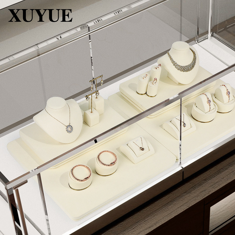 XuYue Jewelry Display Rack Earrings Bracelets Necklaces Off-White Ultra-Fine K-Gold Diamond Gold Accessories Display