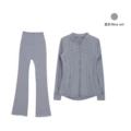 Blue Gray Flared Set