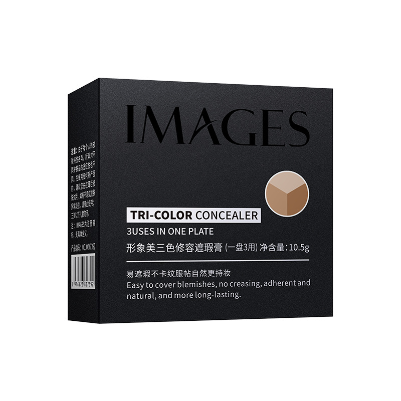 Imagen de belleza corrector de tres colores cubierta mancha acné marcas Círculos oscuros rasgar groove reparación Fundación crema maquillaje al por mayor