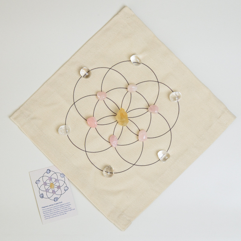 Wholesale natural crystal column chakela colorful crystal array stone yoga stone fabric suit DIY cross-border hot sale