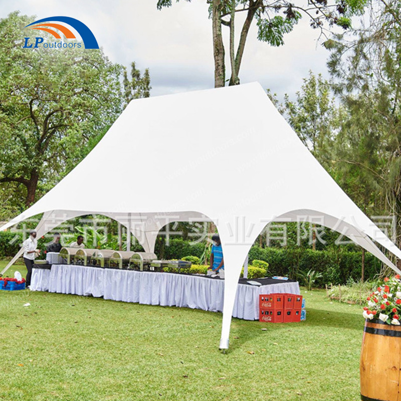 户外沙滩广告铝合金双顶营地天幕帐篷白色PVC防水防晒天幕帐篷