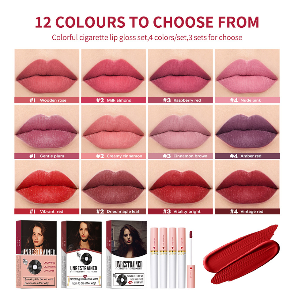 lakerain Cigarette Box Lipstick Matte Lip Gloss Lipstick set Application Scenario