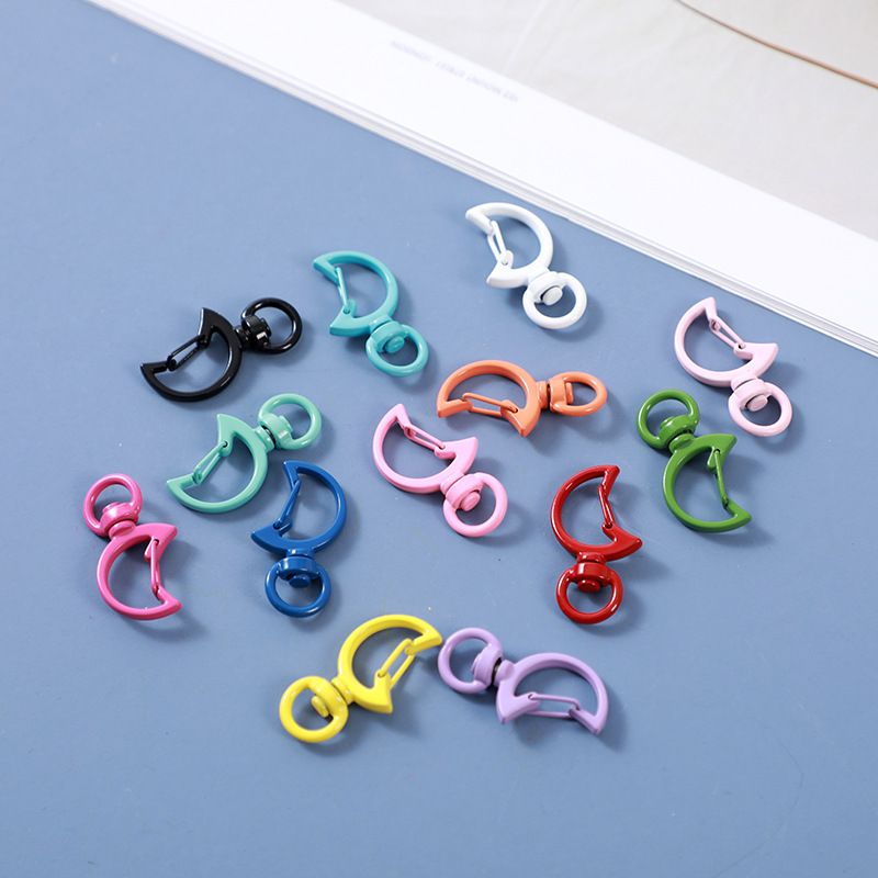 Colorful Moon Lobster Clasp Special-Shaped Keychain Spring Buckle Dog Buckle DIY Handmade Pendant Jewelry Accessories Korean Version Colorful Moon Lobster Clasp Special-Shaped Keychain Spring Buckle Dog Buckle DIY Handmade Pendant Jewelry Accessories Korean Version