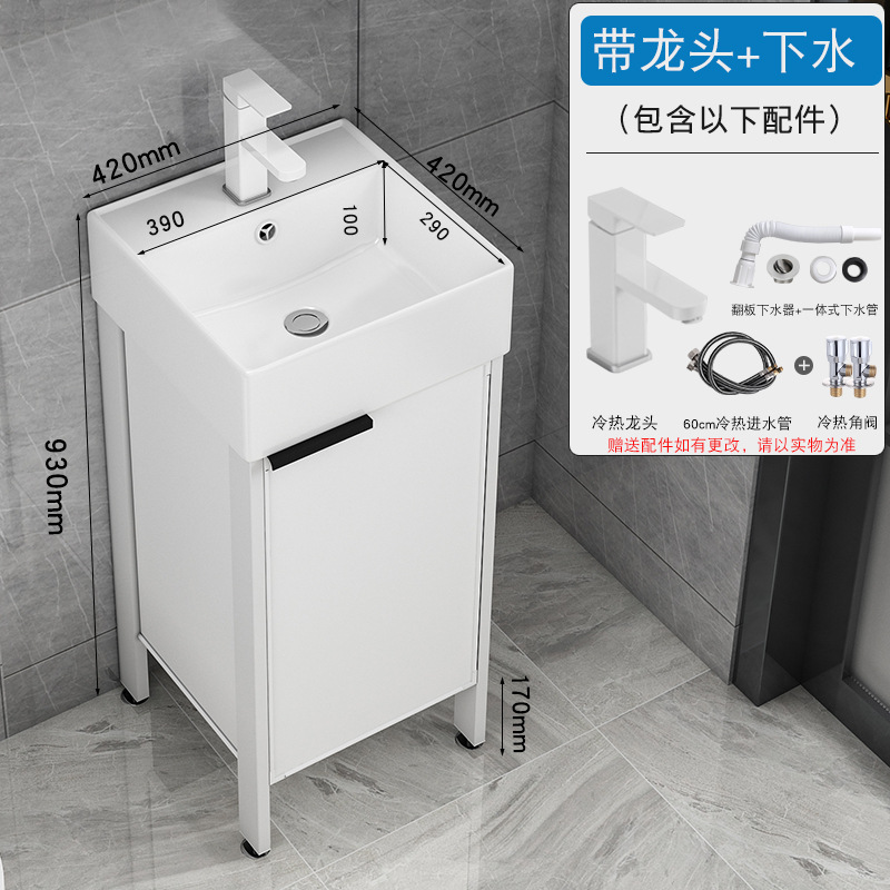 Aluminio espacio pequeño apartamento baño lavabo mueble de baño combinación suelo-pie baño lavabo mueble