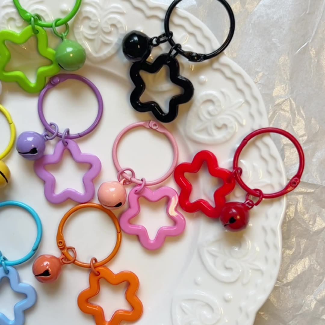 Színes pentagram akril kulcstartó táska díszítéshez_voghion.com