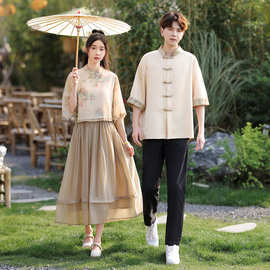 2025实拍情侣新中式情侣班服 校服毕业照表演服装