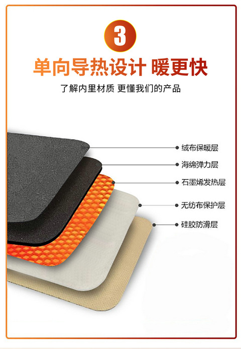 Graphene heating car seat cushion winter special car front and rear five seat cushion plush seat cushion car cushion