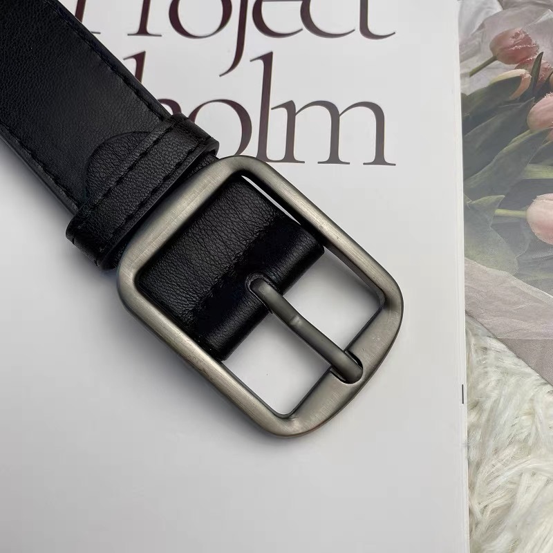 Cinturón de cuero vintage de moda femenina simple y versátil para hombres y mujeres armas de fuego cinturón de aguja negra coreano jeans de decoración casual