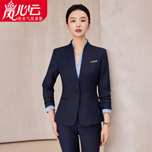 黑色西装套装女公务面试正装通勤气质白领经理工作服酒店前台西服