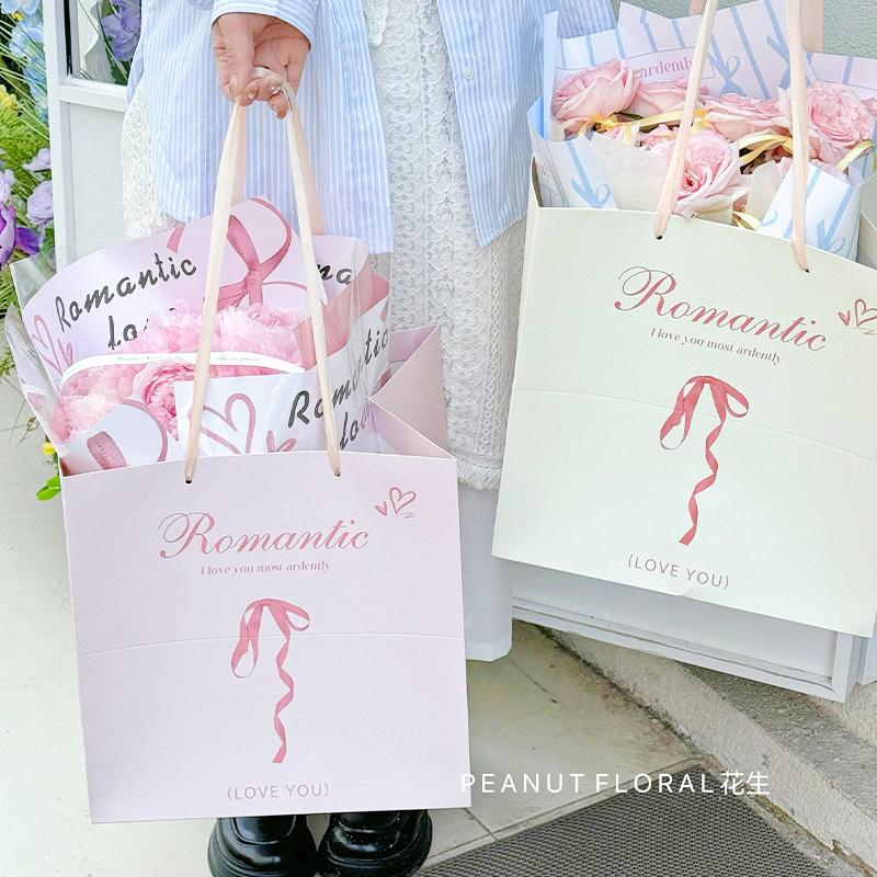 Bolsas de regalo cuadradas, bolsas de regalo de cumpleaños, bolsas de papel de embalaje de arco grande