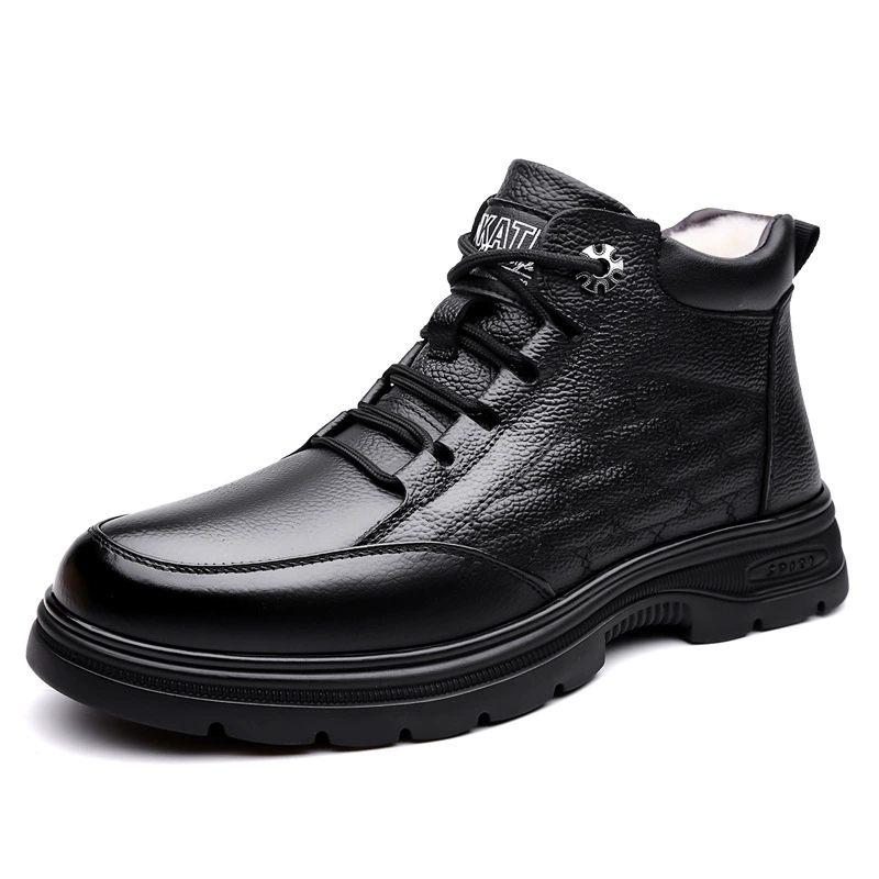 Demi-season non-slip keep warm shoes for leisure for leather shoes, genuine leather, wholesale