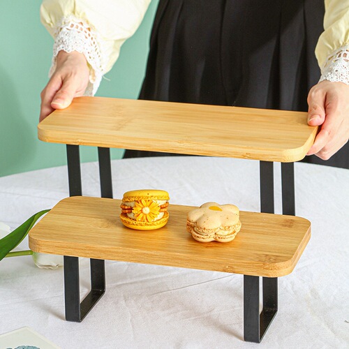 BB4C wholesale forest dessert table display stand wooden ornaments set layout bread cake tray snacks