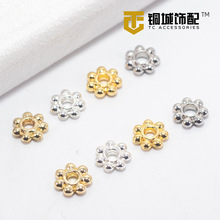 14K包金雪花片4mm保色齿轮隔片手工DIY手链隔珠串珠配件项链花帽