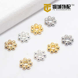 14K包金雪花片4mm保色齿轮隔片手工DIY手链隔珠串珠配件项链花帽